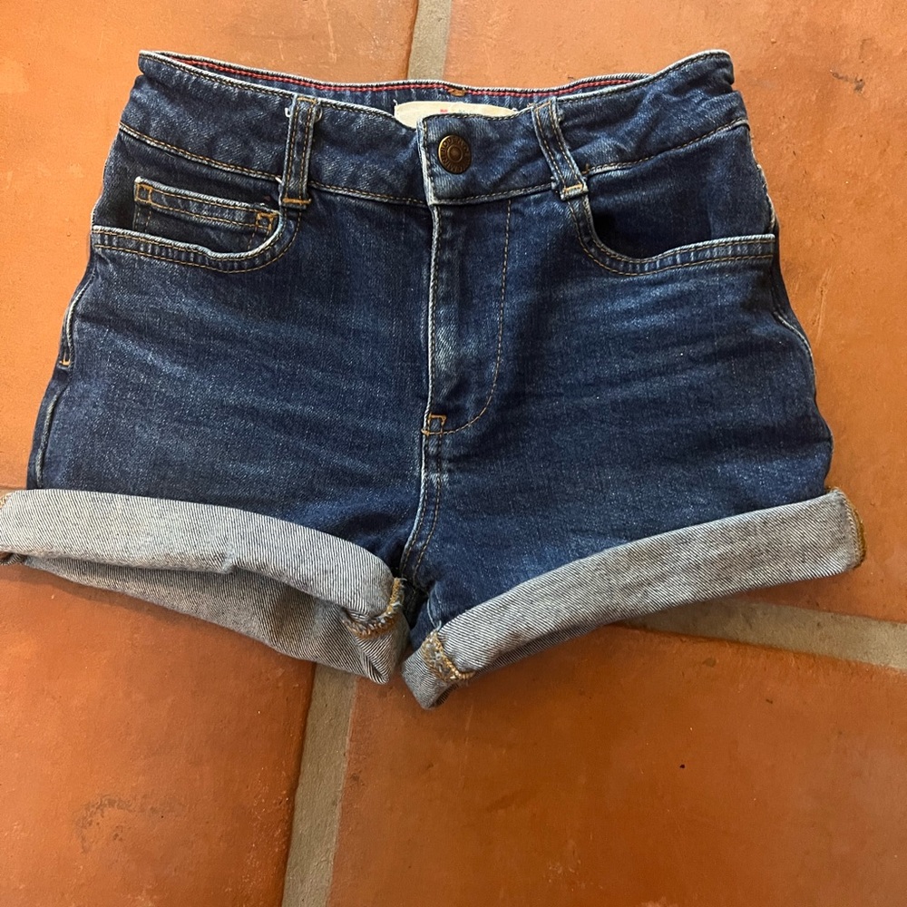 Mini Boden Dark Blue Denim Rolled-Hem girls Shorts